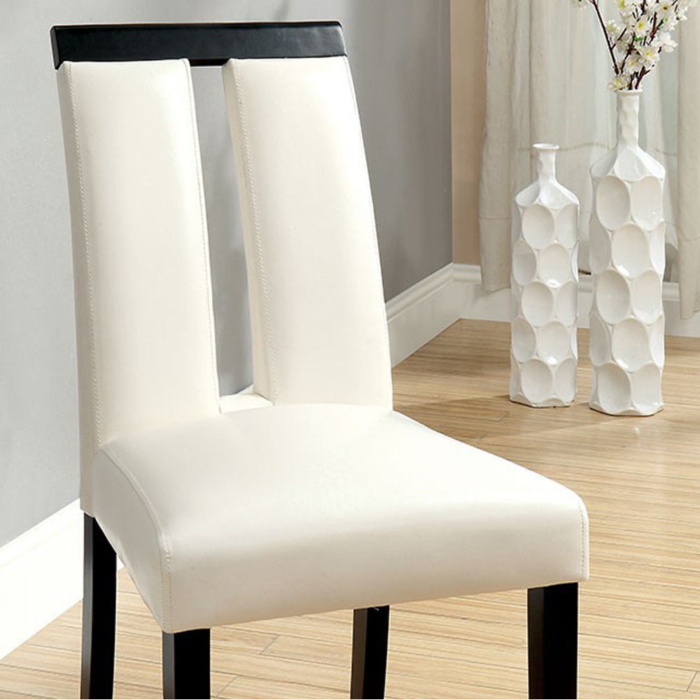 Luminar Contemporary Side Chair Withwhite Cal. Foam, Black Finish, Set Of 2- Saltoro Sherpi
