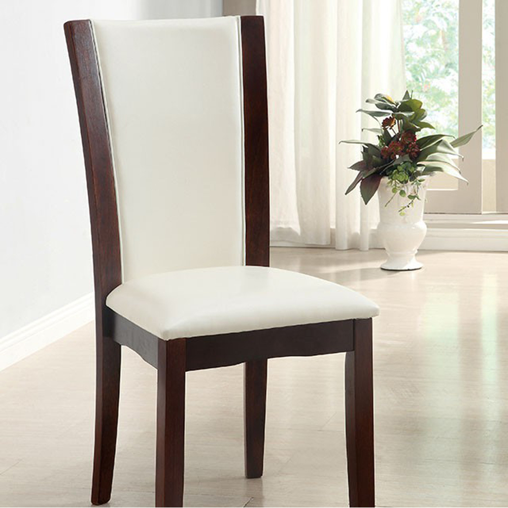 Manhattan I Contemporary Side Chair, White Finish, Set Of 2- Saltoro Sherpi