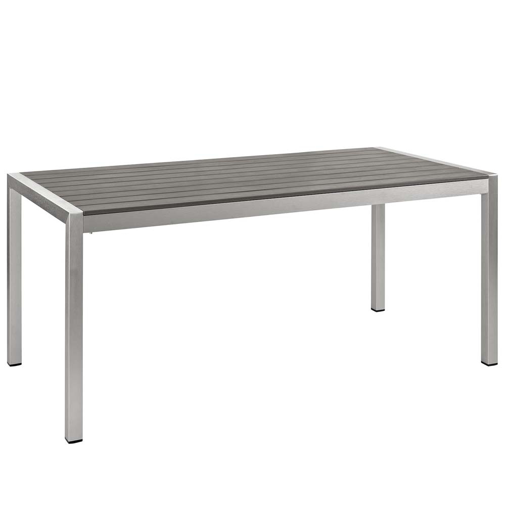 Silver Gray Shore Outdoor Patio Aluminum Dining Table