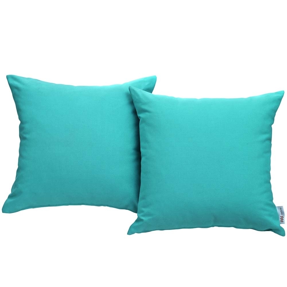Turquoise Convene Two Piece Outdoor Patio Pillow Set