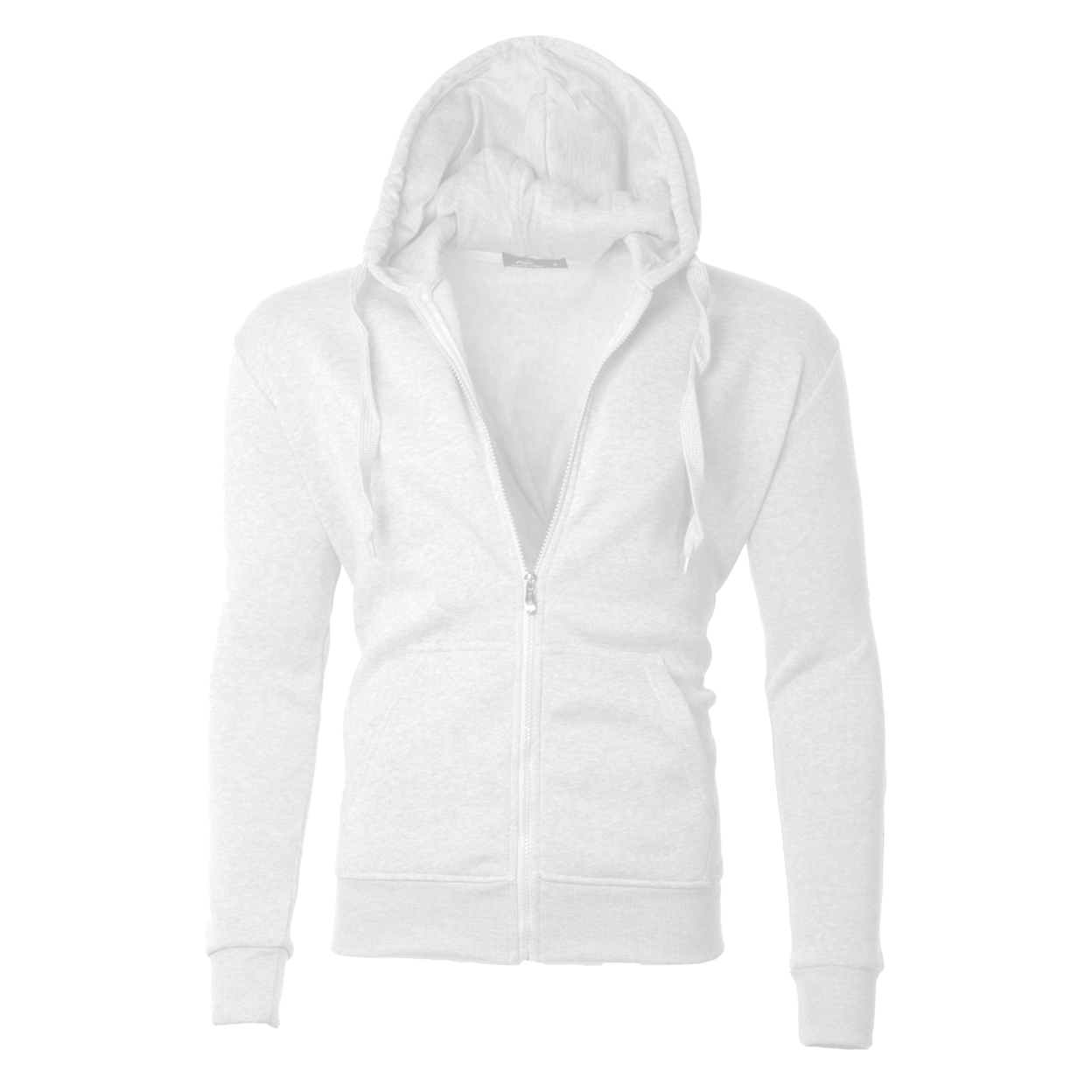 Men's Moisture Wicking Fleece-Lined Full-Zip Up Hoodie (S-XXL) - White, Medium
