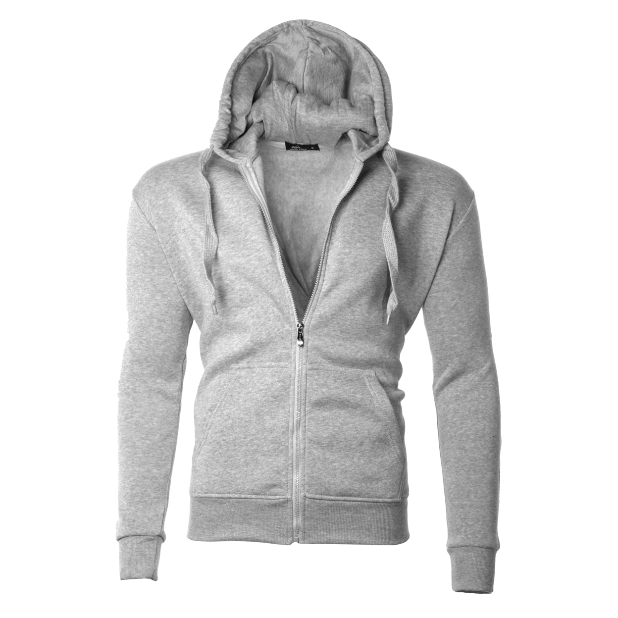 Men's Moisture Wicking Fleece-Lined Full-Zip Up Hoodie (S-XXL) - Grey, Large