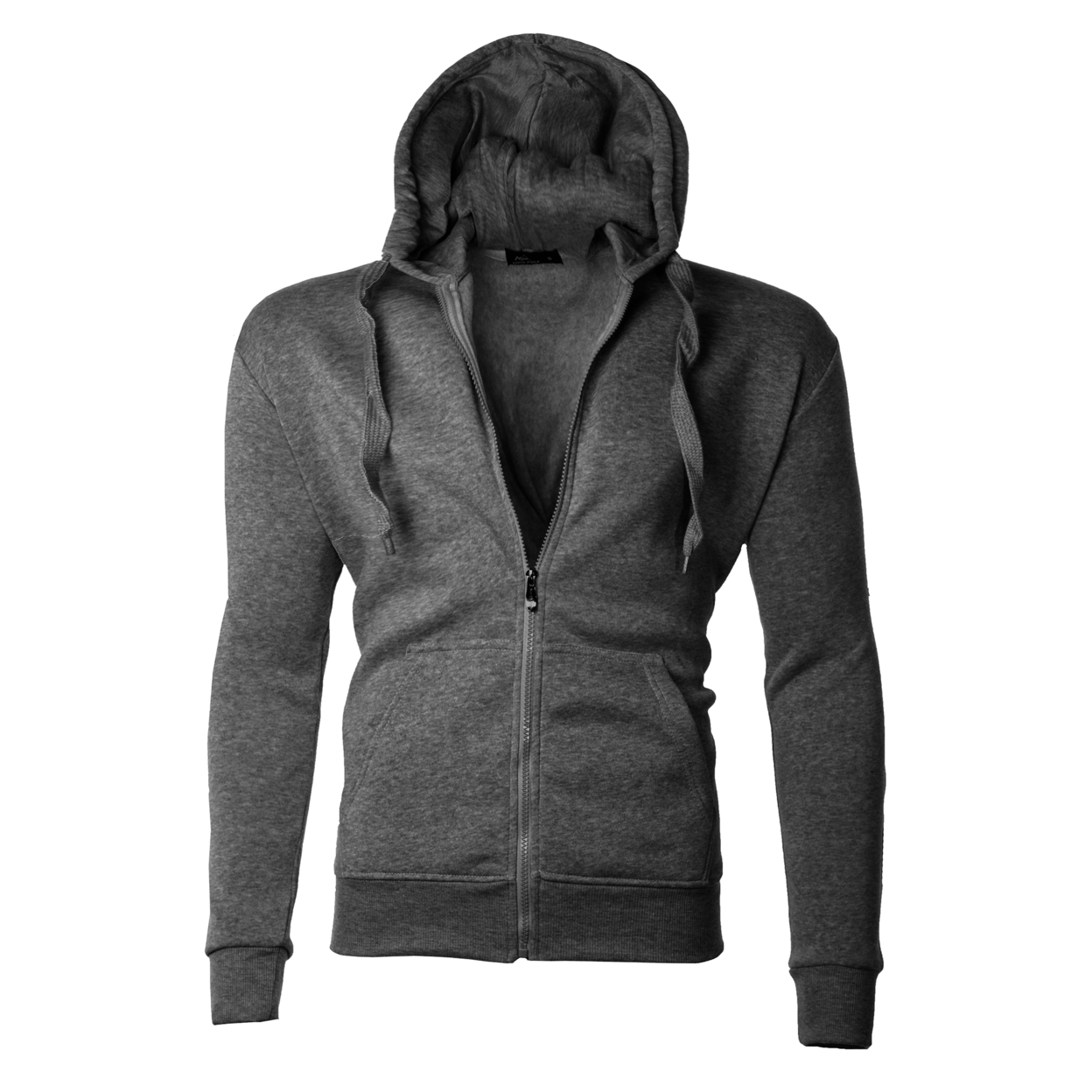 Men's Moisture Wicking Fleece-Lined Full-Zip Up Hoodie (S-XXL) - Charcoal, Medium