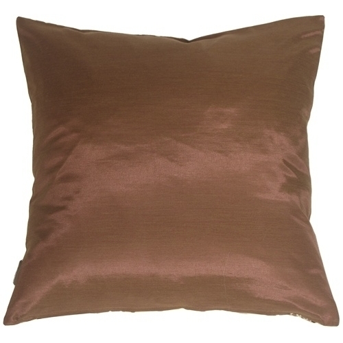 Pillow Decor - Chocolate Flowers On Blue Accent Pillow