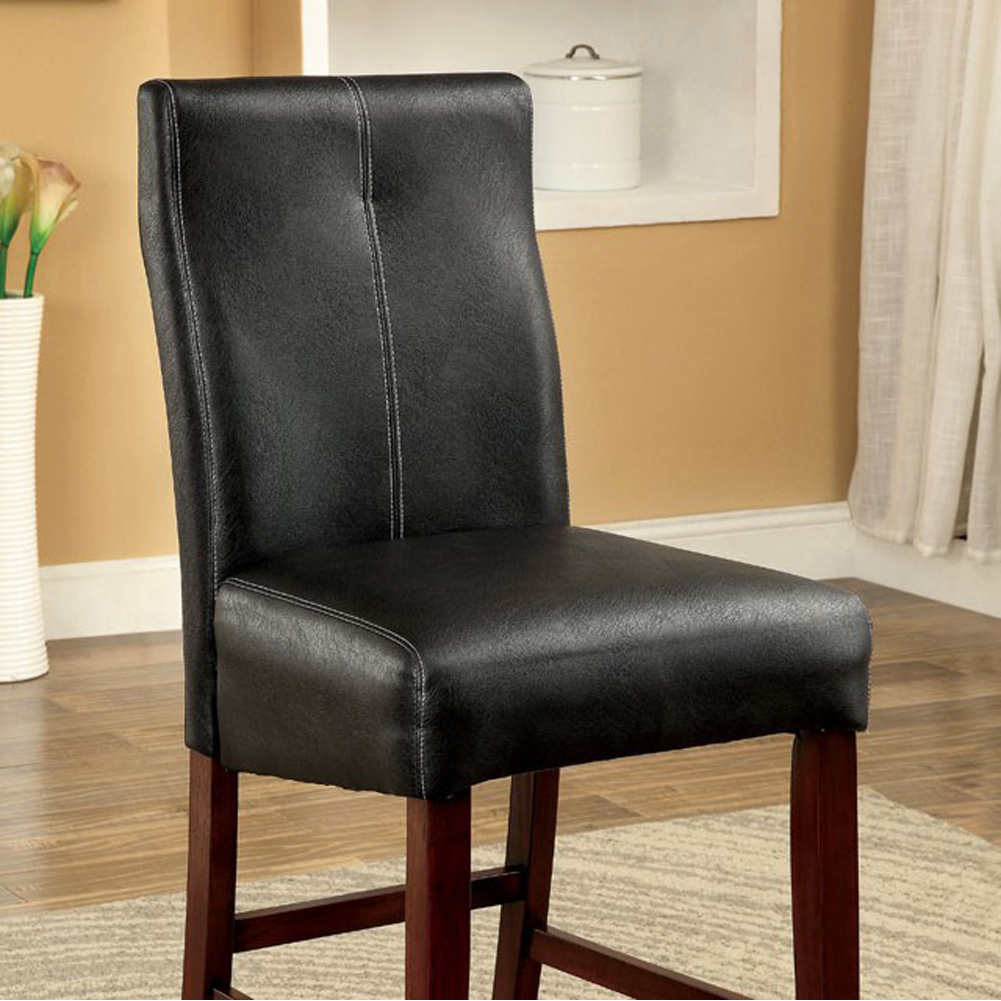 Bonneville II Contemporary Counter Height Chair, Black, Set Of 2- Saltoro Sherpi