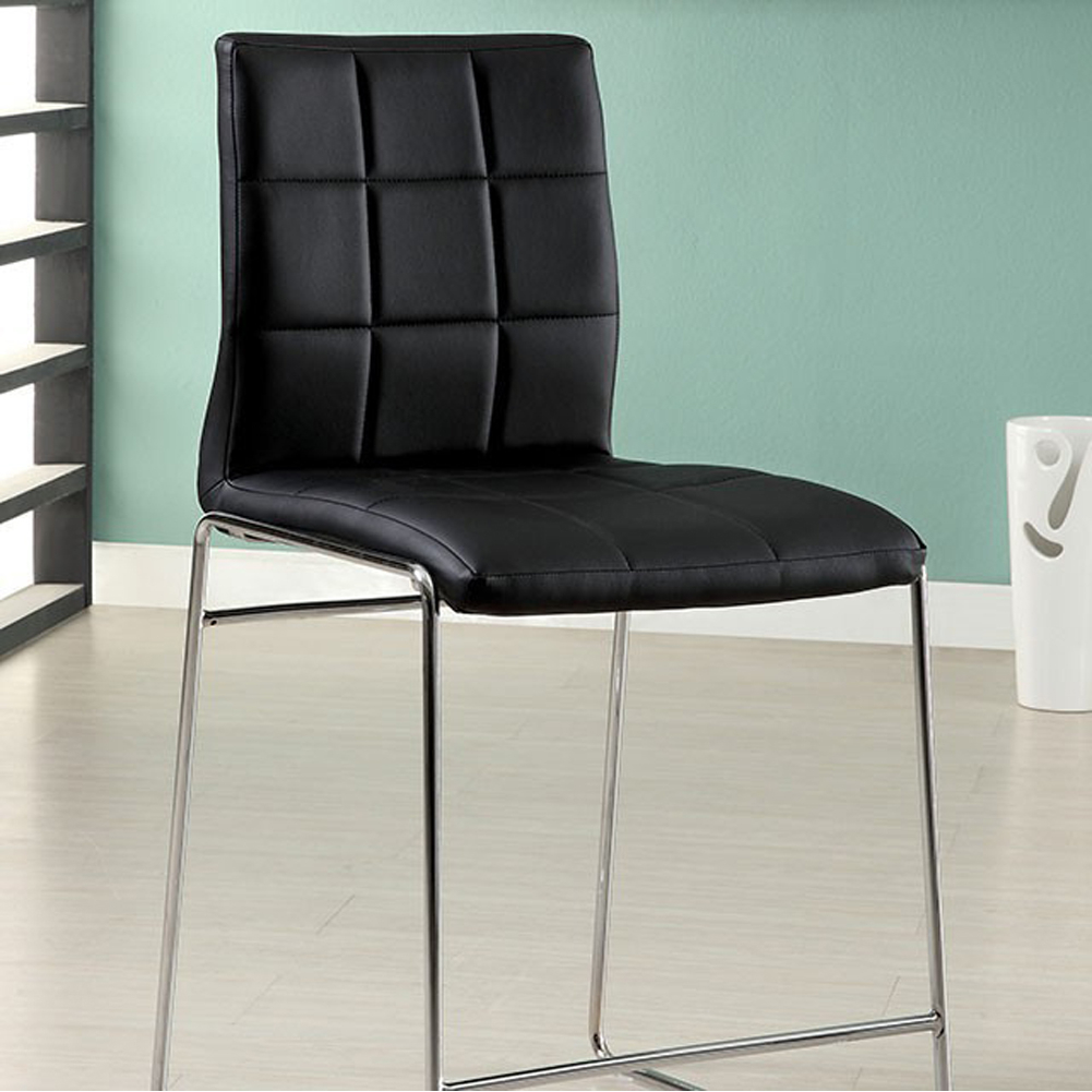Kona II Contemporary Counter Height Chair, Black Finish, Set Of Two- Saltoro Sherpi