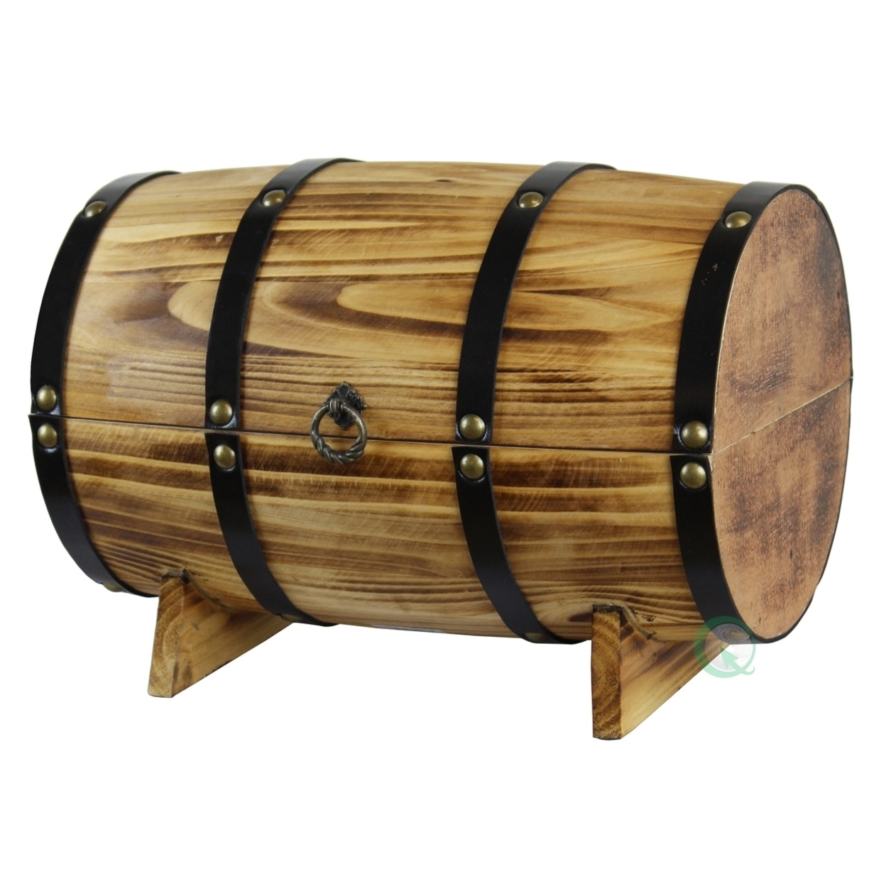 Wooden Barrel Treasure Chest