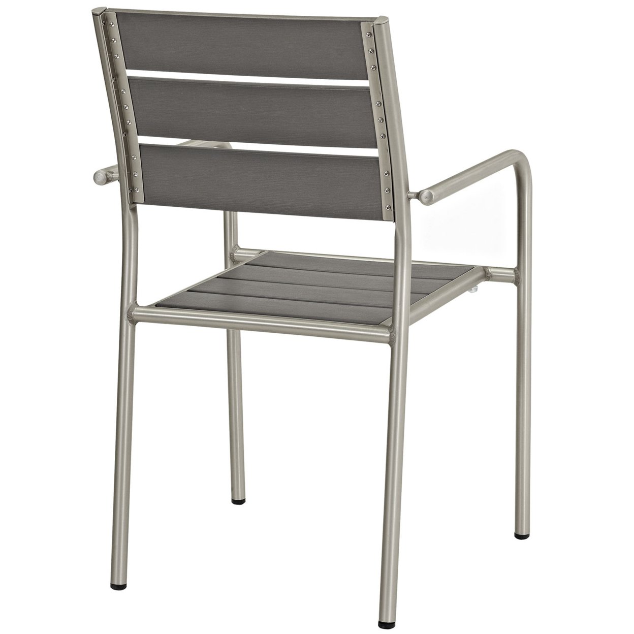 Silver Gray Shore Outdoor Patio Aluminum Dining Chair