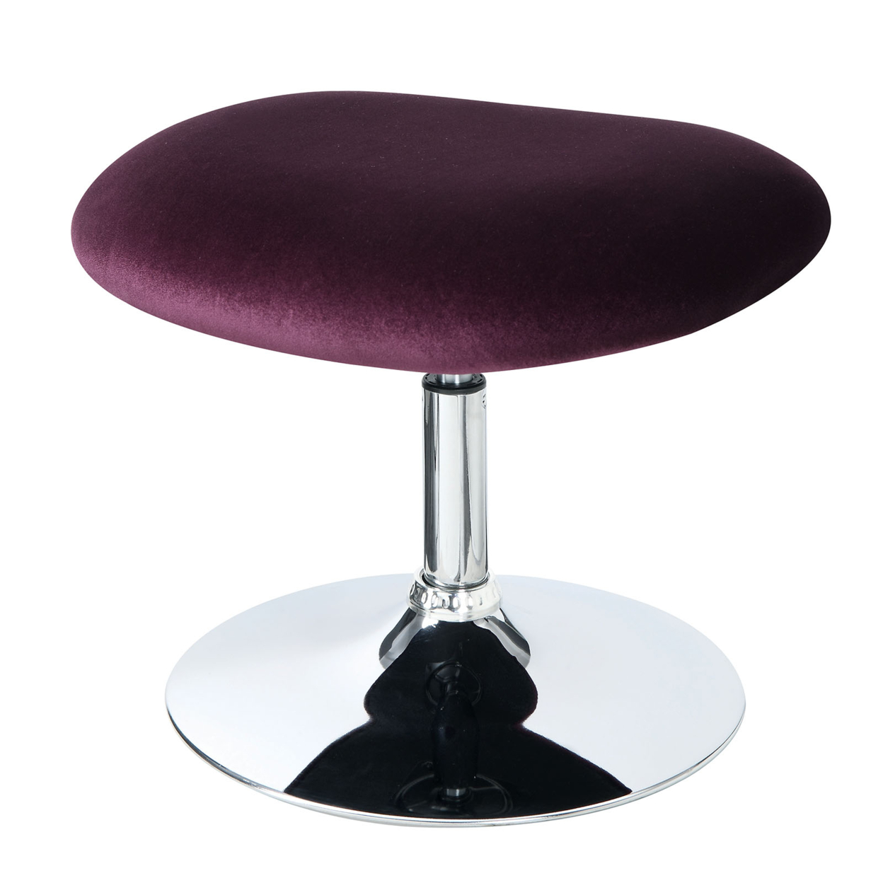 Fabric Curved Design Chair With Ottoman And Tubular Base, Set Of 2, Purple- Saltoro Sherpi
