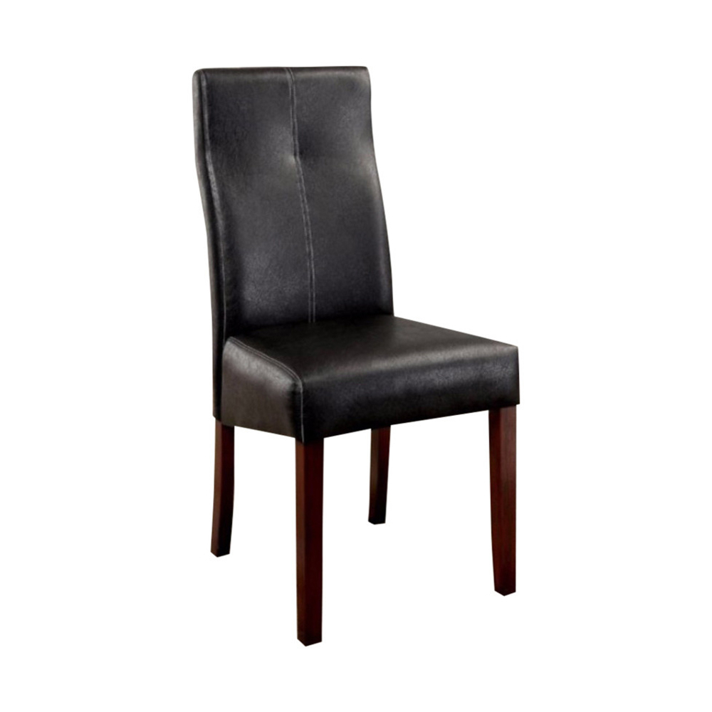Bonneville I Contemporary Side Chair With Black Pu, Set Of 2- Saltoro Sherpi