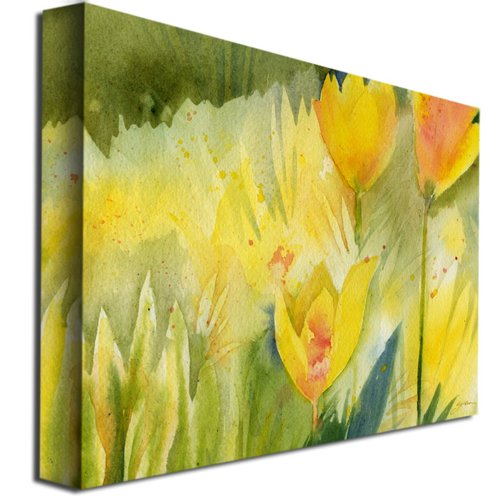 Sheila Golden 'Path Of Yellow Flowers' Canvas Wall Art 35 X 47 Inches