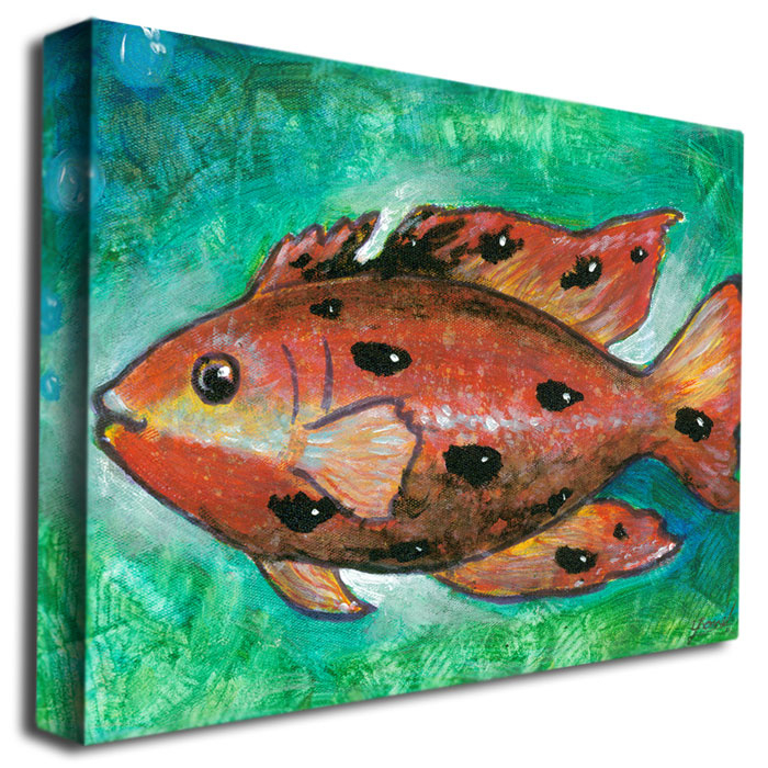 Yonel 'Orange Fish' Canvas Wall Art 35 X 47 Inches