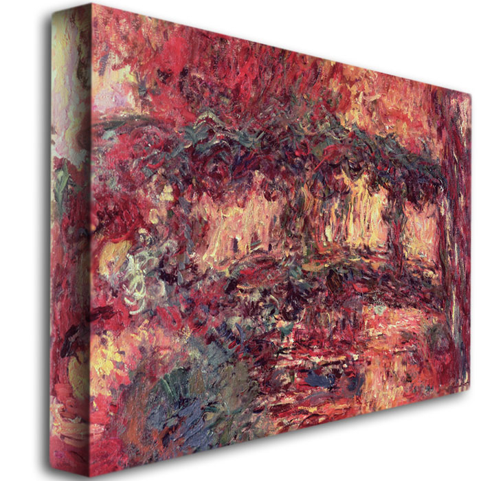 Claude Monet 'Japanese Bridge At Giverny, 1923' Canvas Wall Art 35 X 47 Inches