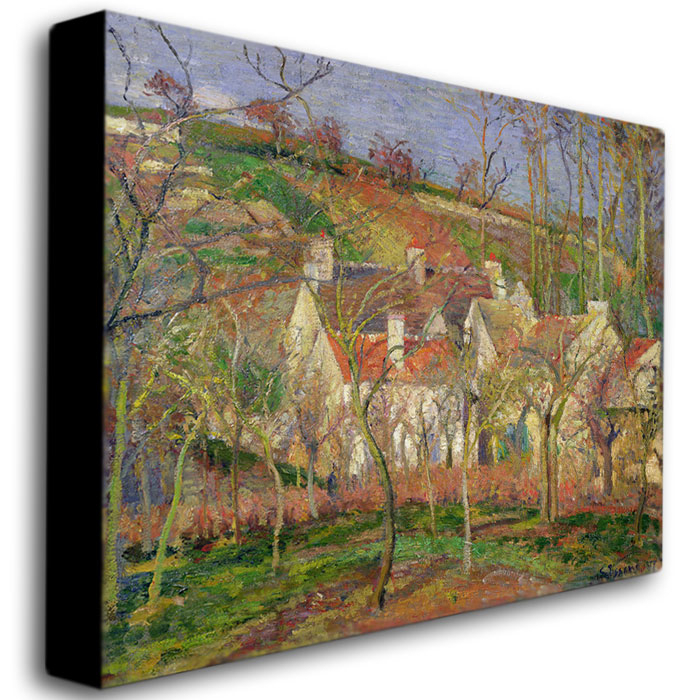 Camille Pissarro 'The Red Roofs, 1877' Canvas Wall Art 35 X 47 Inches