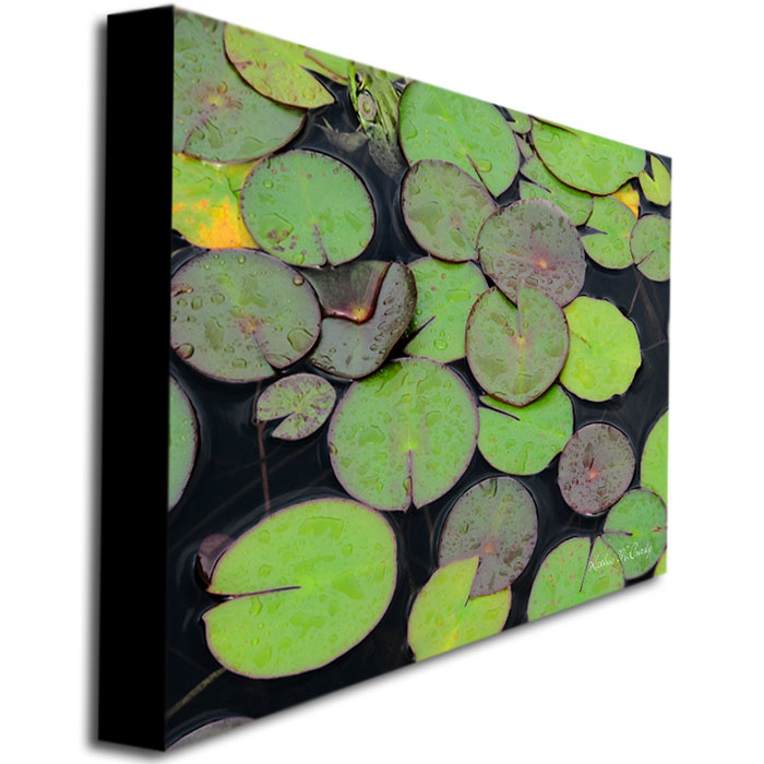 Kathie McCurdy, 'Frog In The Lily Pond' Canvas Wall Art 35 X 47 Inches