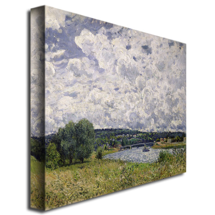 Alfred Sisley 'The Seine, Suresnes 1877' Canvas Wall Art 35 X 47 Inches