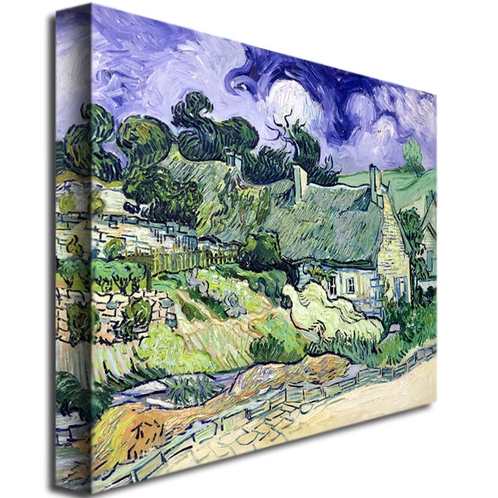 Vincent Van Gogh 'Cottages At Auvers-sur-Oise' Canvas Wall Art 35 X 47 Inches