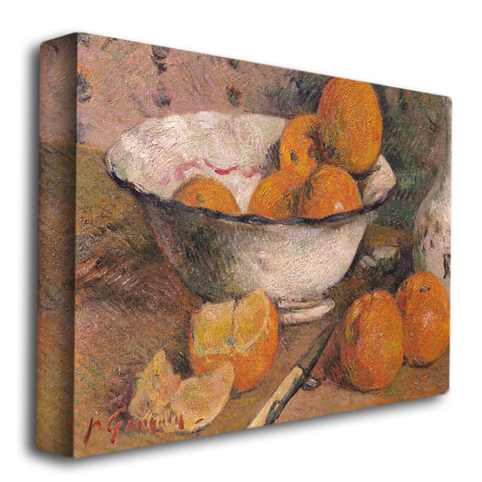 Paul Gauguin 'Still Life With Oranges 1881' Canvas Wall Art 35 X 47 Inches