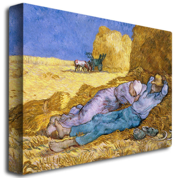 Vincent Van Gogh 'Siesta, After Mille, 1890' Canvas Wall Art 35 X 47 Inches