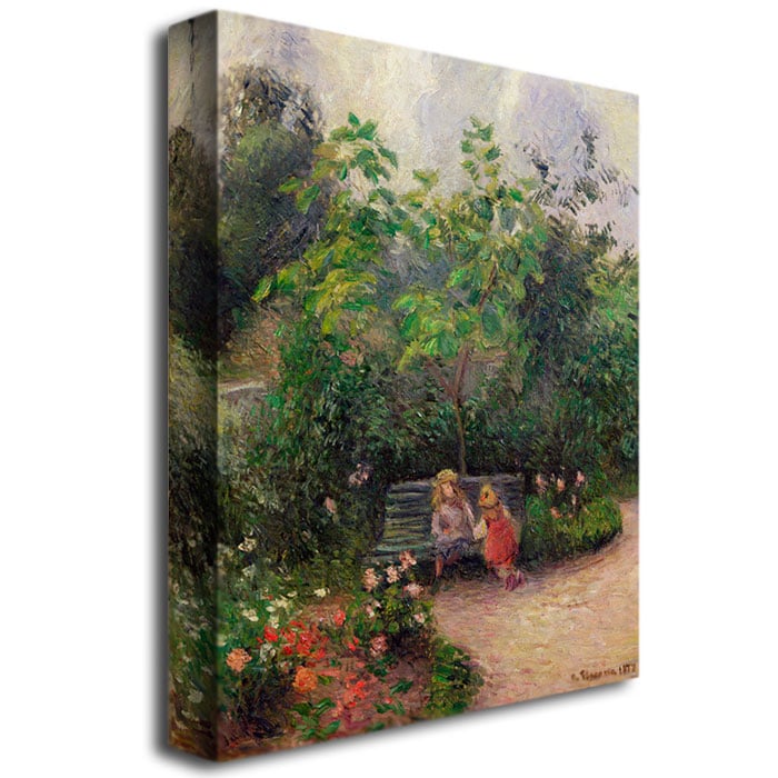 Camille Pissarro 'Garden At The Hermitage, Pontoise, 1877' Canvas Wall Art 35 X 47 Inches