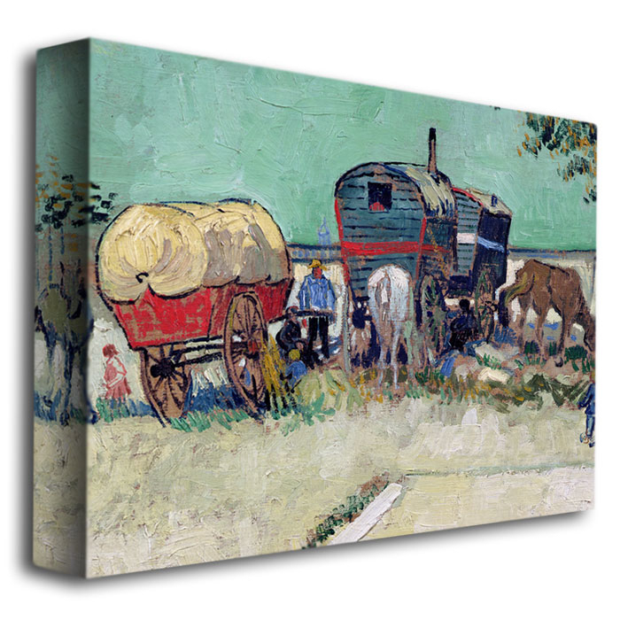 Vincent Van Gogh 'Gypsy Encampment, Arles, 1888' Canvas Art 18 X 24