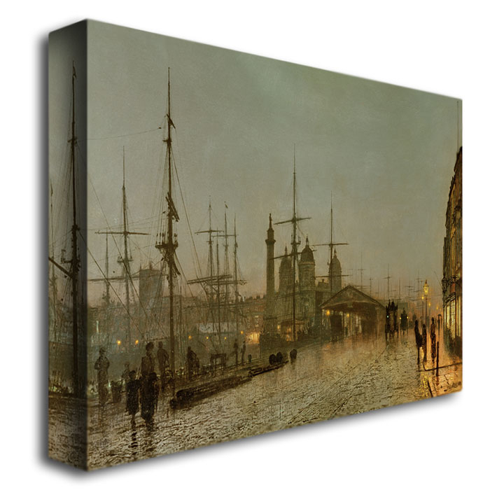 John Grimshaw 'Hull Docks By Night' Canvas Art 18 X 24