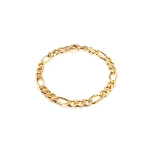 Jewelry Gold Filled Unisex Figaro Chain Bracelet 180 Gauge 8 Inches Unisex