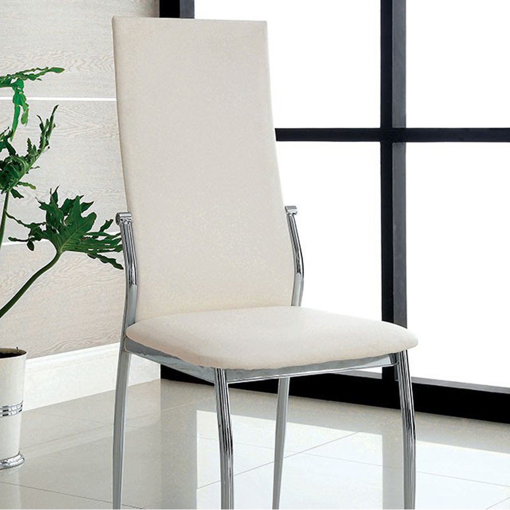 Kalawao Contemporary Side Chair, White Finish, Set Of 2- Saltoro Sherpi
