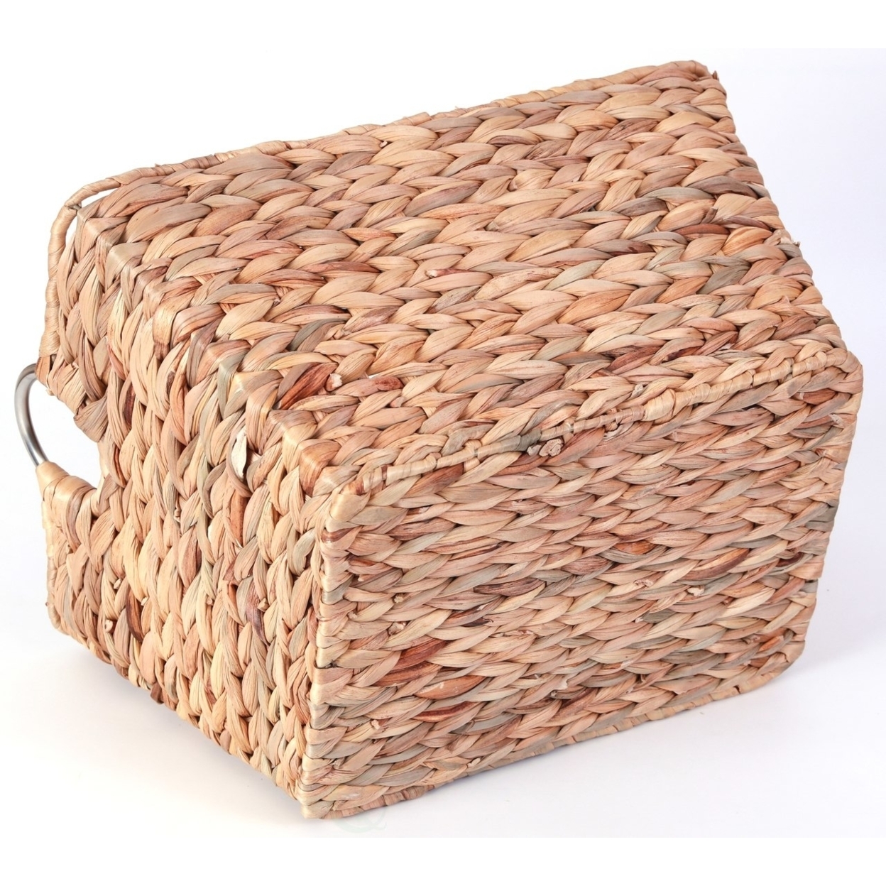 Large Square Water Hyacinth Wicker Laundry Basket