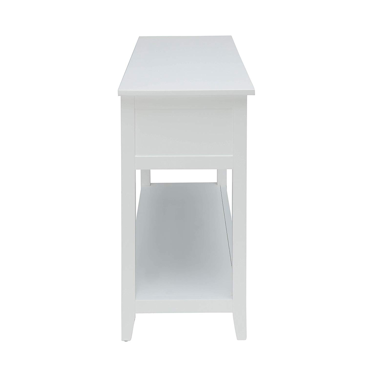 Flavius Console Table With 2 Drawers, White- Saltoro Sherpi
