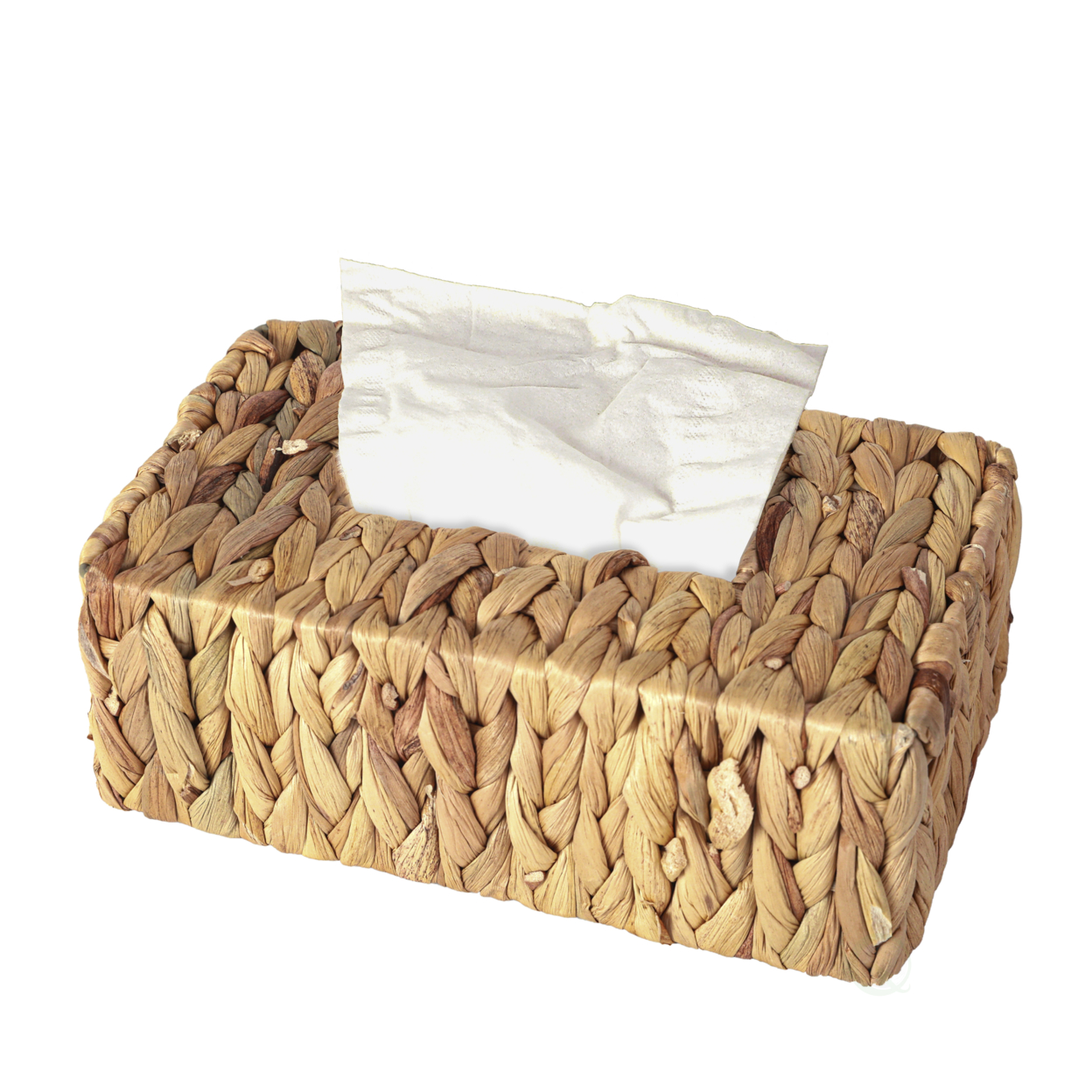 Water Hyacinth Wicker Rectangular Tissue Box Cover - Rectangle Tall, Size Of A Kleenex Tissue Box