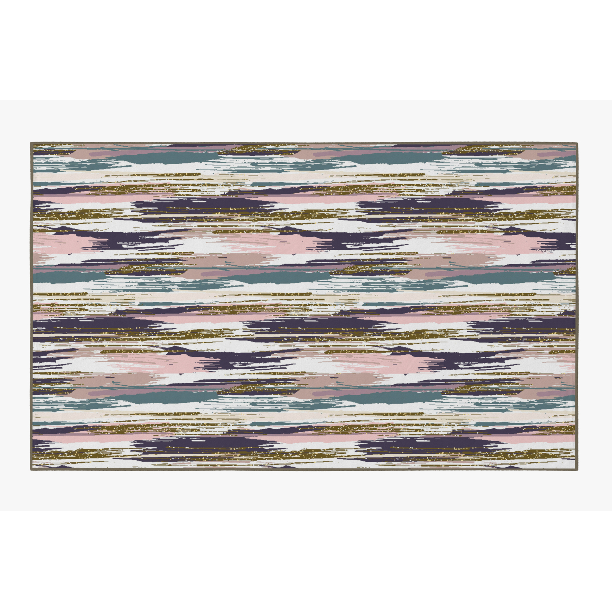 Deerlux Modern Living Room Area Rug With Nonslip Backing, Abstract Brushstrokes And Glitter Pattern - 5 X 7