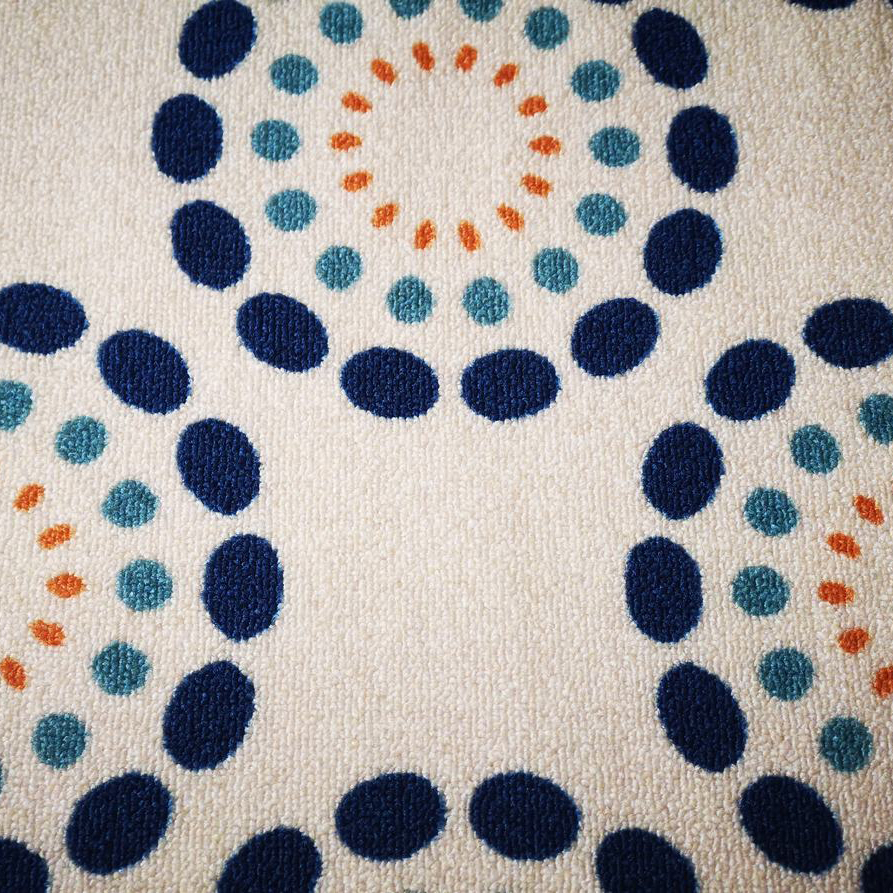 Deerlux Modern Living Room Area Rug With Nonslip Backing, Multicolor Circle Spring Burst Pattern - 4 X 6