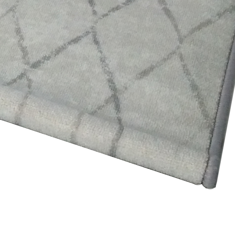 Deerlux Modern Living Room Area Rug With Nonslip Backing, Geometric Gray Wavies Pattern - 8 X 10