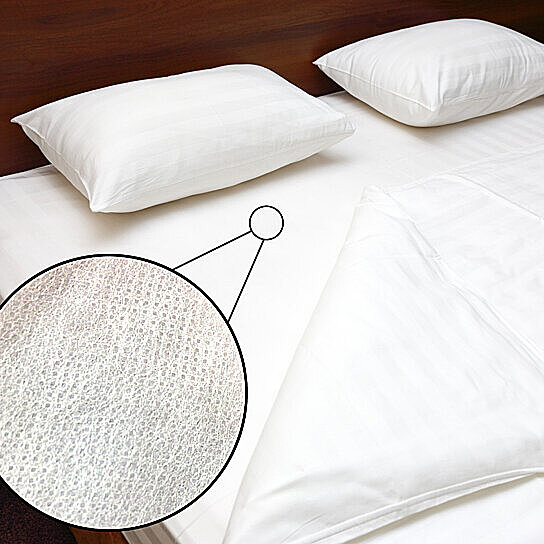 Zippered Fabric Waterproof & Bed Bug/Dust Mite Mattress Cover Protector - 2 Fabric Pillow Cases
