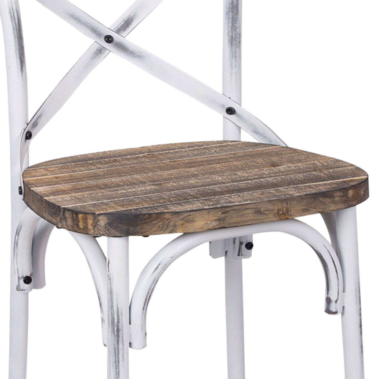 Zaire Bar Chair, Walnut & Antique White- Saltoro Sherpi