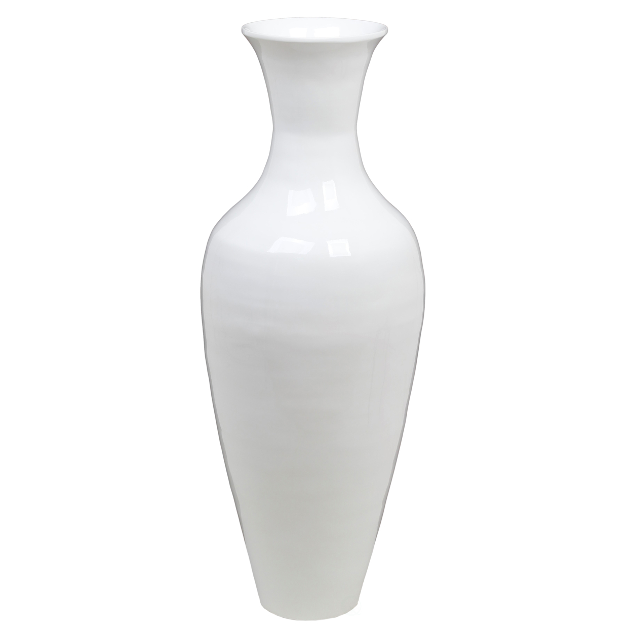 Uniquewise Tall Floor Vase, 37 Inch Bamboo Vase, Modern Vase For Dining, Living Room, Entryway, Large Flower Holder, Classic Floor Vase - Wh