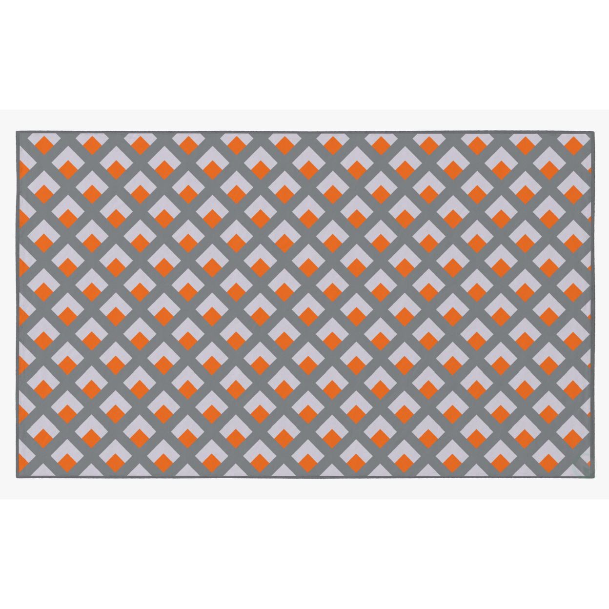 Deerlux Modern Living Room Area Rug With Nonslip Backing, Geometric Gray And Orange Trellis Pattern - 5 X 7