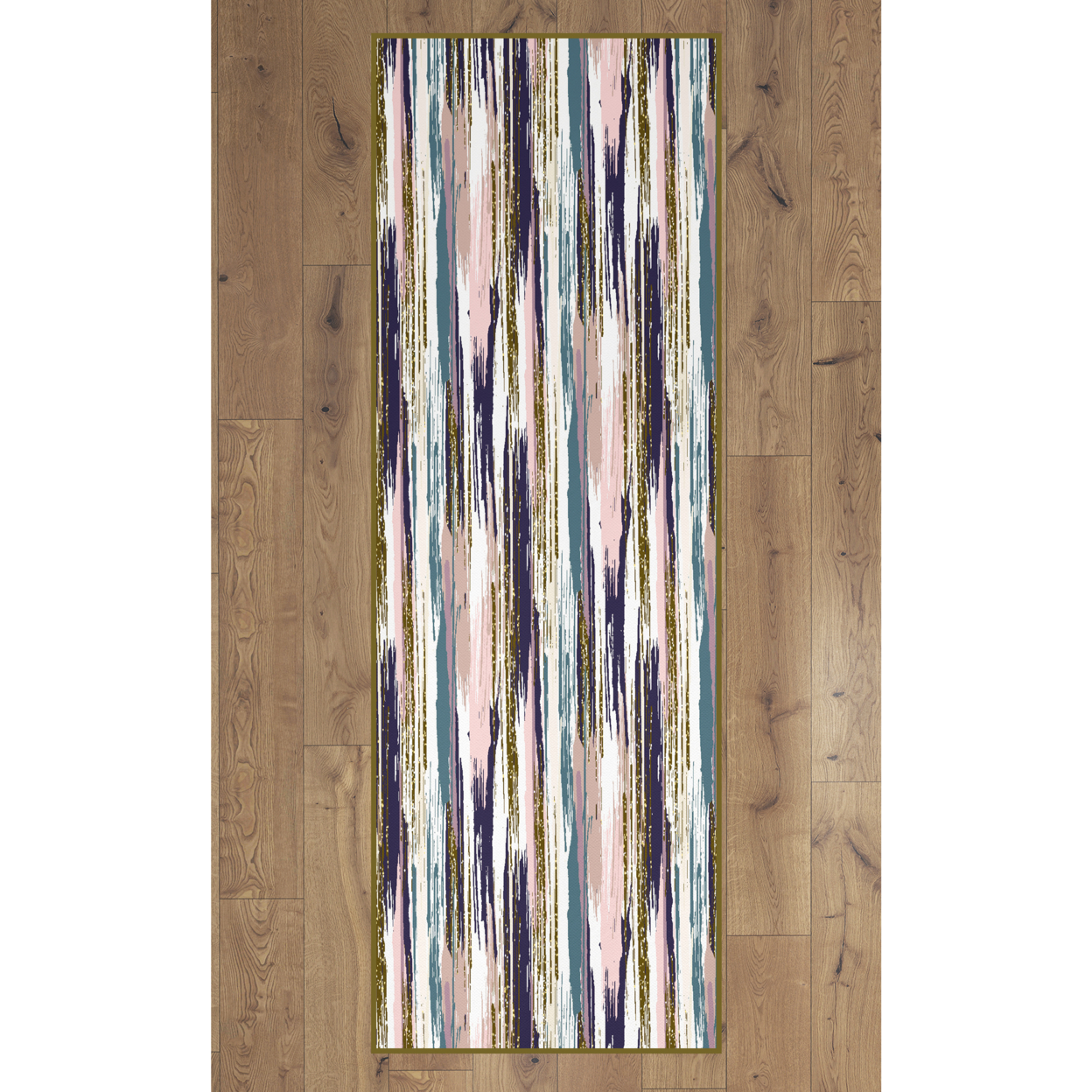 Deerlux Modern Living Room Area Rug With Nonslip Backing, Abstract Brushstrokes And Glitter Pattern - 2.5 X 6.5