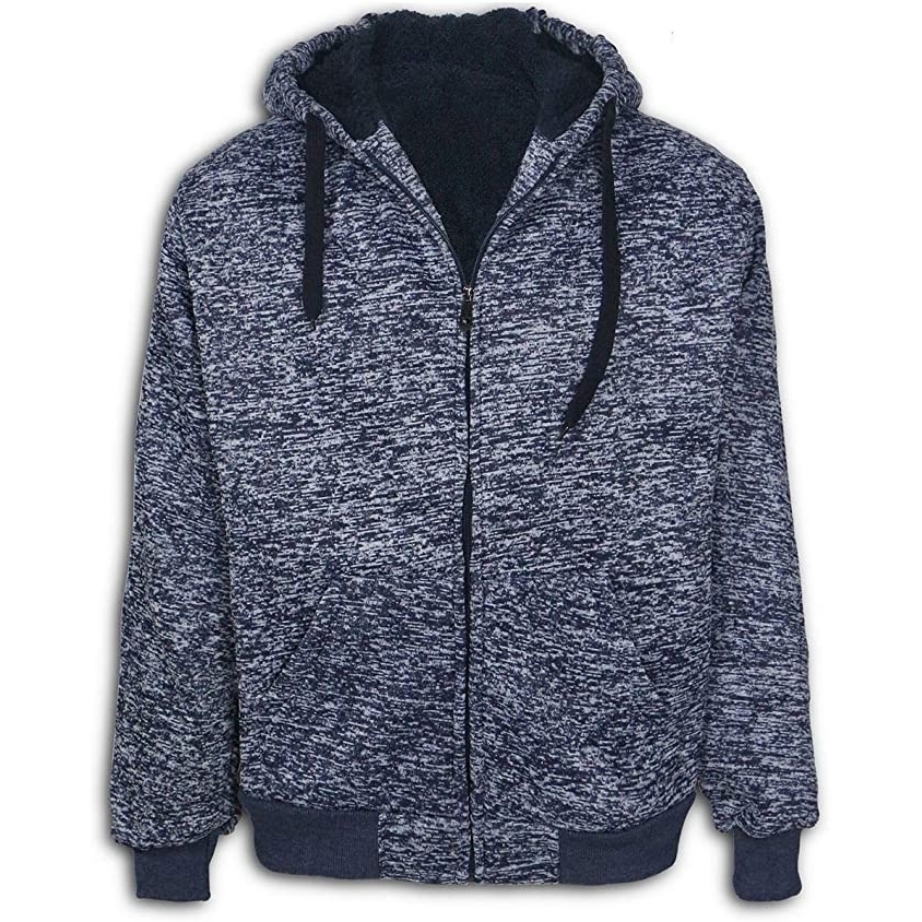 2-Pack: Men's Marled Extra-Thick Sherpa-Lined Fleece Hoodie - Large