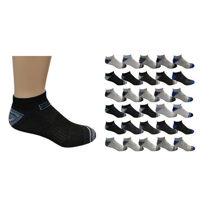 20-Pair Mystery Deal: Men's Moisture Wicking Low-Cut Socks, Set Of 20 Assorted