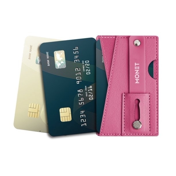 MONET Slim Wallet With Expanding Stand And Grip For Smartphones - PINK