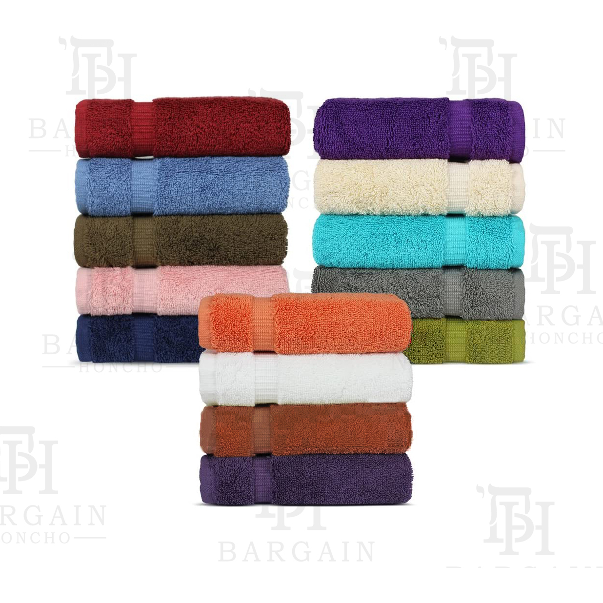 10-Pack: Absorbent 100% Cotton Kitchen Dish Cloths 12x12 Face Wash Cloth - Assorted Colors