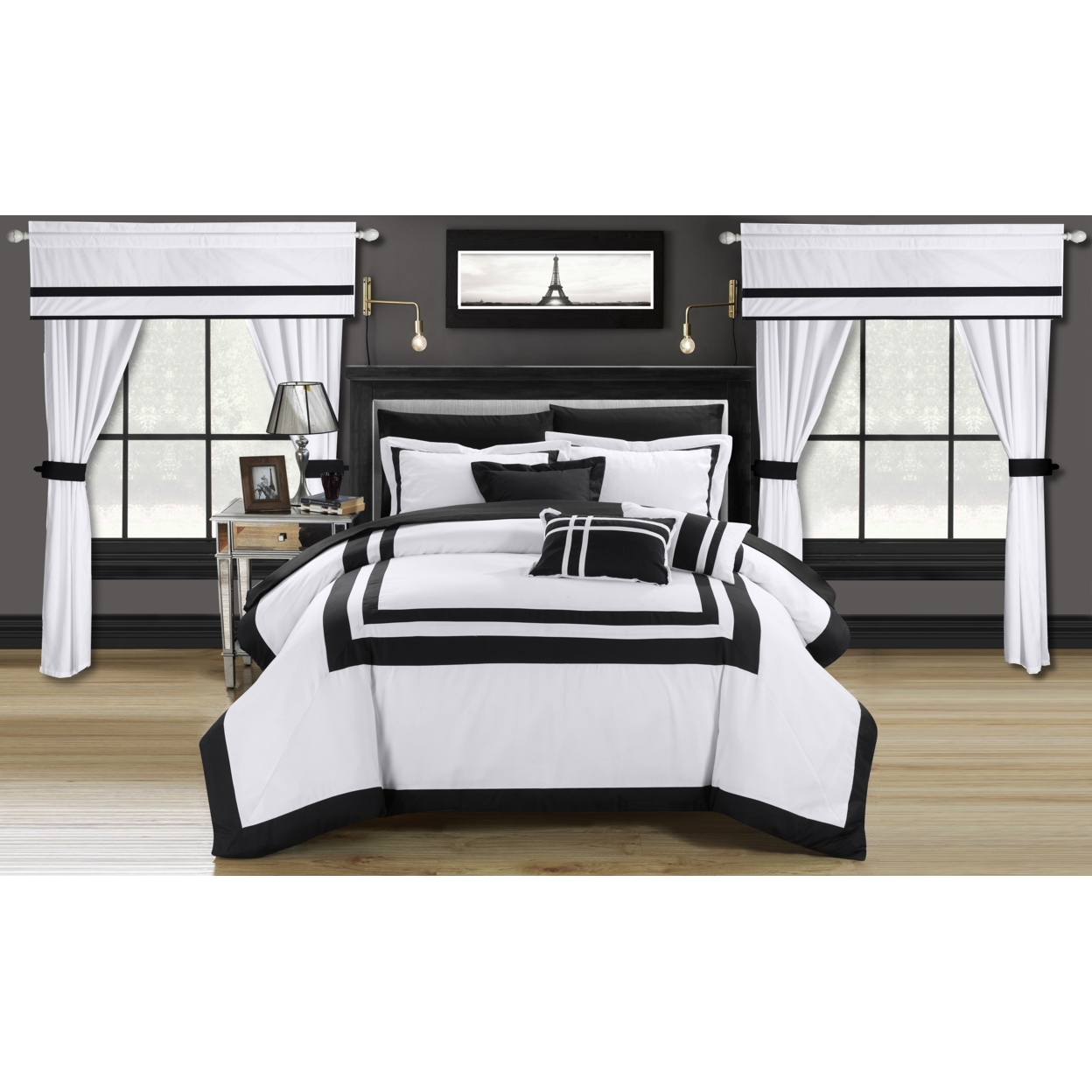 Chic Home 20-Piece Bertran Complete Master Bedroom Set And Comforter Set - Beige, Queen