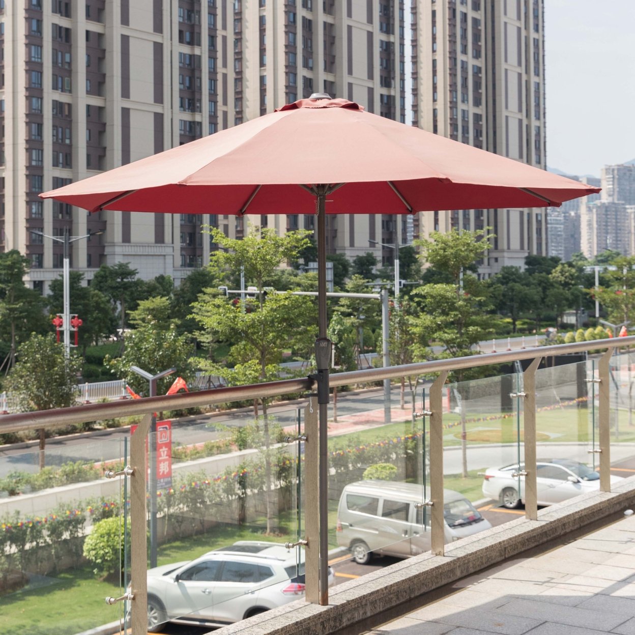 Outdoor Weather Resistant Balcony Clamp Umbrella Holder