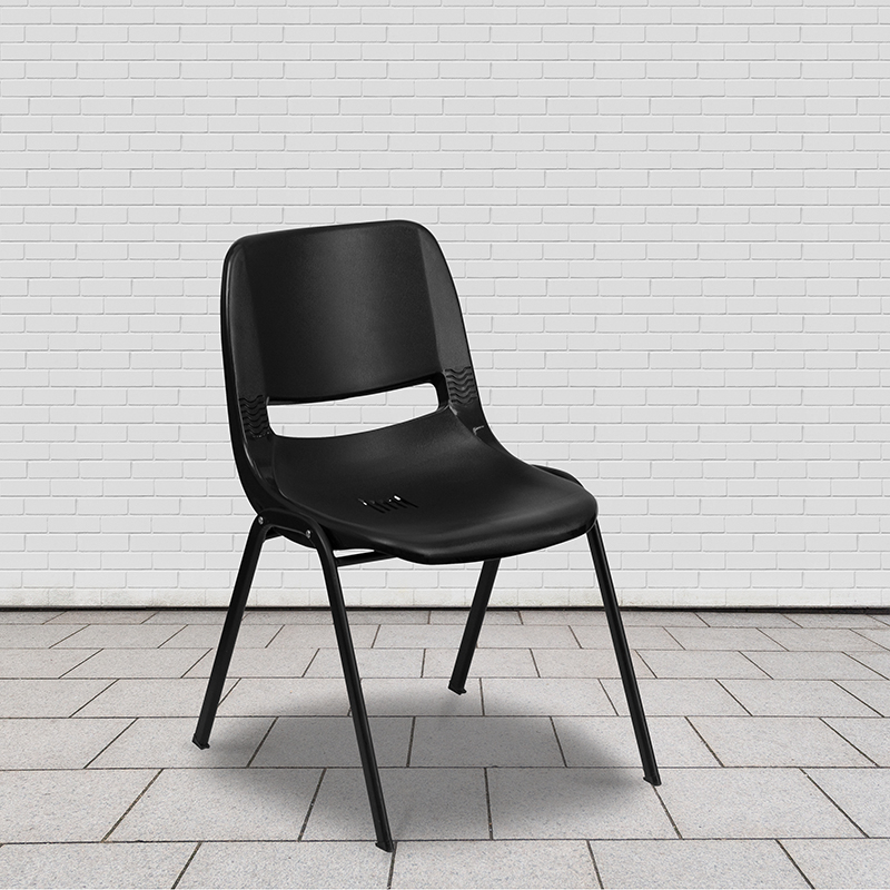 Plastic Stack Chair Black RUT-EO1-BK-GG