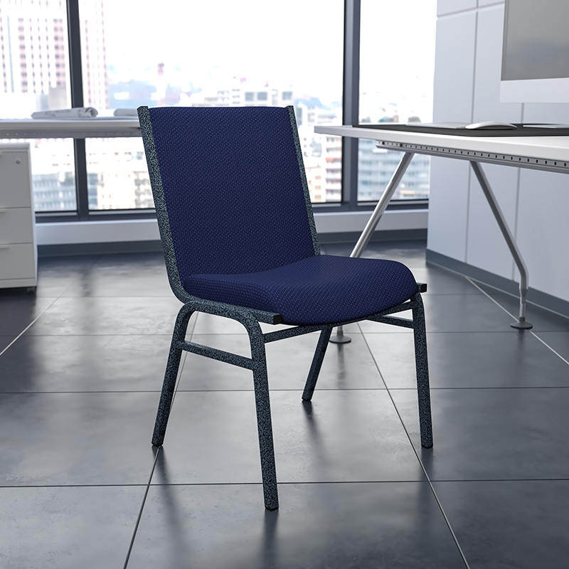 Blue Fabric Metal Stack Chair Navy Blue