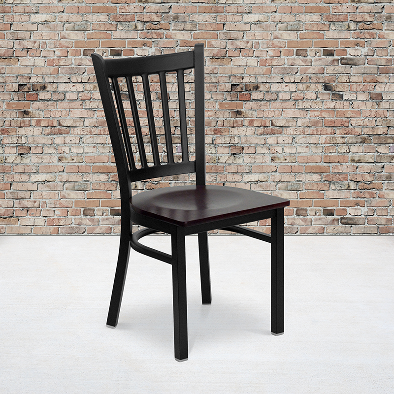 Black Restaurant Chair Black, Mahogany