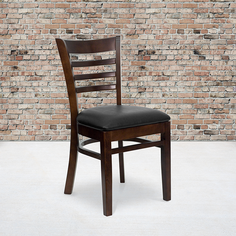 Wood Restaurant Chair Black, Walnut