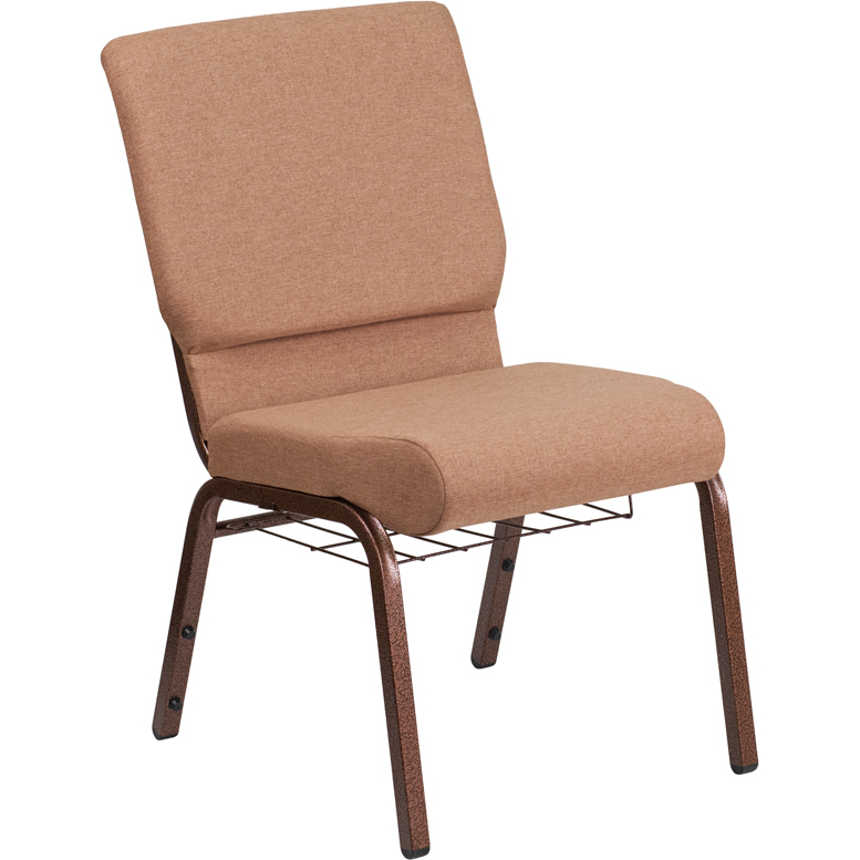 Caramel And Coppervein Fabric Church Chair